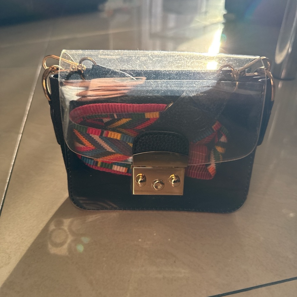 Stylish Black with multicolor strap